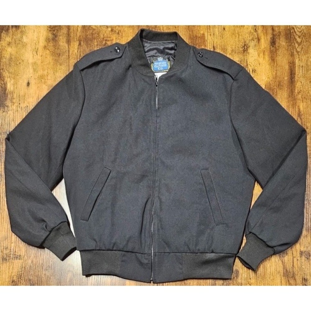 Neptune‎ Garment Co. Men's Black Military Bomber Jacket Size 38 Removable Liner